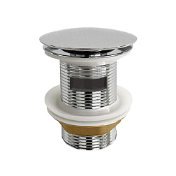 Донный клапан с хромированной накладкой; цвет хром, с переливом