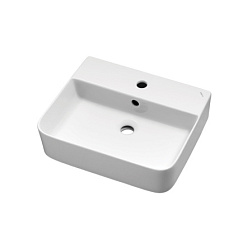 ДЖОЙ 3, накладной умывальник для установки на столешнице, керамический, пристенный, с полкой для сме