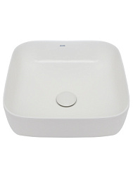 AQM5011 Раковина накладная квадратная, цвет белый матовый. 390x390x130