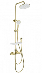 Душевая система с гигиеническим душем и термостатом WONZON & WOGHAND, Брашированное золото (WW-C3017