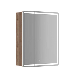 Зеркальный шкаф для ванной комнаты SANCOS Mirror 690x150х740 мм, с LED подсветкой, цвет дуб галифакс