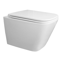 Azario Teramo ТОРНАДО СКРЫТОЕ подвесной безободковый унитаз в комплекте с сидением микролифт 515*355