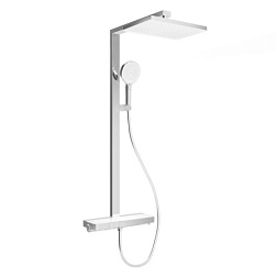 Душевая стойка SANCOS Vos с термостатическим смесителем, изливом, полкой, шлангом 1,5 м, верхним и р