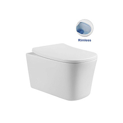 Унитаз подвесной Arco VT1-36 безободковый, цвет белый, ультратонкое soft-close сиденье, , шт