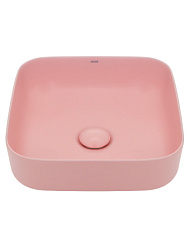 AQM5011 Раковина накладная квадратная, цвет розовый матовый. 390x390x130