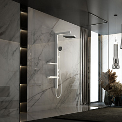 Душевая стойка Inspire VSFS-3I11W с изливом, 30см верх душ, белый, , шт