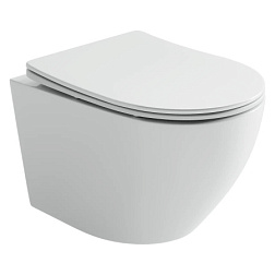 Подвесной унитаз Uno Rimless, глубокий смыв, с крепежом для полностью скрытого монтажа,  ультратонки