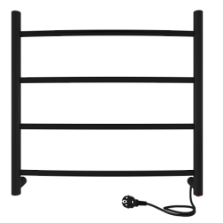 Полотенцесушитель Arc б/п (electro) 50/50 (скр.монтаж, унив.подкл.R/L, Черный муар) INDIGO