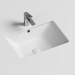 Умывальник прямоугольный встраиваемый под столешницу Element 550*400*185мм, с крепежом и шаблоном дл