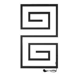 Полотенцесушитель Lira (electro) 100/60 (таймер, скрытый провод справа, Черный муар) INDIGO