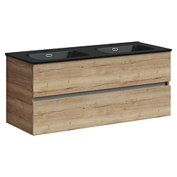 Тумба подвесная SANCOS Urban 1190x450х550 мм, c двумя ящиками, оснащенными доводчиками, дуб галифакс