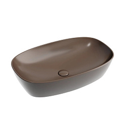 Умывальник чаша накладная овальная (цвет Темно-Коричневый Матовый) 600*380*138мм