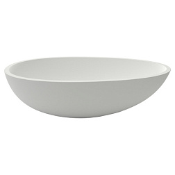 AZ-1216S AZARIO Раковина накладная из искусственного камня белая матовая, с белым матовым донным кла