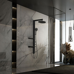 Душевая стойка Inspire VSFS-3I11MB с изливом, 30см верх душ, черный, , шт