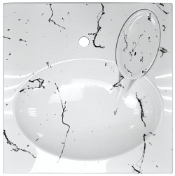 Раковина Carmen (605*602*85) Белый мрамор+сифон