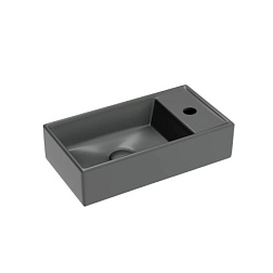 Умывальник подвесной прямоугольный (чаша слева, отверстие под смеситель справа) цвет темный антрацит