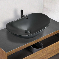 Раковина керамическая Vincea VBS-508MB, 615*360*155, накладная, цвет черный матовый , , шт
