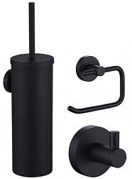 Набор аксессуаров из 3 предметов (крючок, держатель для бумаги, ершик) WONZON & WOGHAND, Черный (WW-