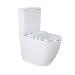 Azario Grado напольный безободковый унитаз белый в комплекте с бачком и сидением микролифт и арматур