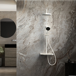 Душевая стойка Inspire VSFS-3I12TW термостатическая с изливом, 30см верх.душ, белый, , шт