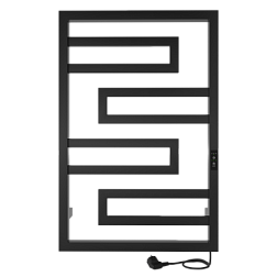 Полотенцесушитель Flavio Slim (electro) 80/50 (таймер, скр.монтаж, унив.подкл.R/L, Черный муар) INDI