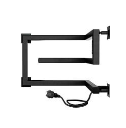 Полотенцесушитель Korfu (electro) 30/40/40 (таймер, скрытый провод справа, Черный муар) INDIGO углов