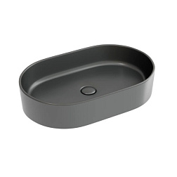 Умывальник чаша накладная овальная (Темный Антрацит Матовый) Element 608*385*122мм