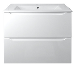 Комплект Loranto тумба Арфа NEW 70/2 подвесная без подсветки с раковиной LEONE AZ-7506-70 белый (CS0