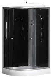 Душевая кабина LORANTO SUNWAY 120х80х215 с низким поддоном 13 см, черное закаленное стекло 4 мм, про