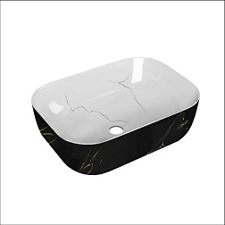 Умывальник Point Вега 46 PN43711WB прямоугольный, белый и черный