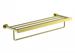 Полотенцедержатель с полкой WONZON & WOGHAND, Глянцевое золото (WW-8481-LG)