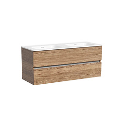 Тумба подвесная SANCOS Urban 1190х450х550, c двумя ящиками оснащенными доводчиками, дуб чарльстон , 