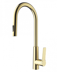 Смеситель для кухни с выдвижным изливом WONZON & WOGHAND, Брашированное золото (WW-A20782-BG)