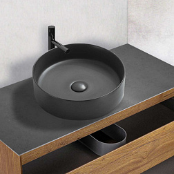 Раковина керамическая Vincea VBS-216MA, 394*394*115, накладная, цвет антрацит матовый, , шт