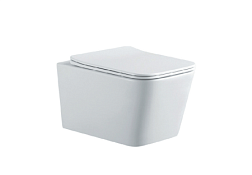 AQ0530N-00 ЛИБРА New Унитаз подвесной безободковый 525*360*290мм, тонкое сиденье с механизмом плавно