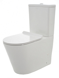 AQM1001 Унитаз напольный Rimless c сиденьем SoftClose, горизонтальный выпуск. 670x360x445мм