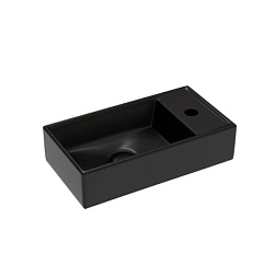 Умывальник подвесной прямоугольный (чаша слева, отверстие под смеситель справа) цвет чёрный матовый 