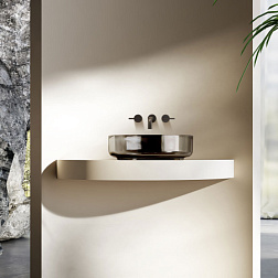 Раковина прозрачная Vincea VBS-6T16B, 450*450*130, накладная, цвет черный, , шт