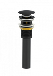 Донный клапан для раковины с переливом WONZON & WOGHAND, Черный матовый (WW-88SS03-MB)