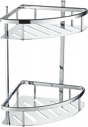 Полка для ванной 2-х ярусная угловая WONZON & WOGHAND, Хром (WW-4142)