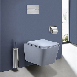 Унитаз подвесной Q-Line VT1-12MO безободковый, цвет океан мат., ультратонкое soft close сиденье, , ш