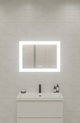 Зеркало Cersanit LED DESIGN PRO 060 80 часы с подсветкой прямоугольное