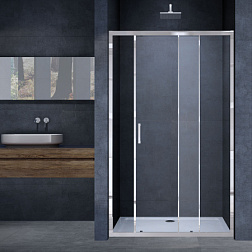 Душевая дверь Alpha VDS-3AL100CL, 1000, хром, стекло прозрачное, , шт