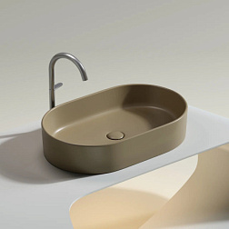 Умывальник чаша накладная овальная (цвет Капучино Матовый) Element 608*385*122мм