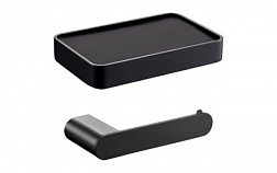 Держатель для туалетной бумаги с полкой WONZON & WOGHAND, Черный (WW-7726)