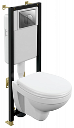 Комплект Cersanit NATURE CO DPL EO инсталляция BLACK кнопка LEON пластик хром глянцевый