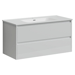 Тумба подвесная SANCOS Libra 990х450х500, c двумя ящиками оснащенными доводчиками, белый глянец , ар
