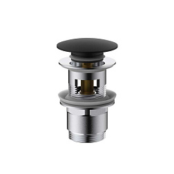 Донный клапан DPU-1B01MB клик-клак G1 1/4, с переливом, черный, , шт