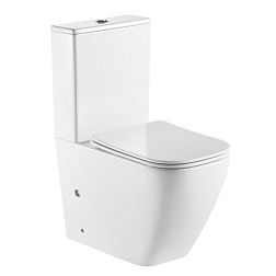 LEVANTO Унитаз напольный безободковый в комплекте с бачком и сиденьем дюропласт микролифт. Размер 62