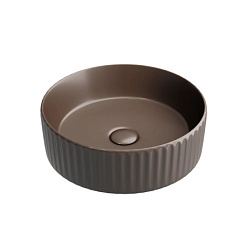 Умывальник чаша накладная круглая (цвет Темно-Коричневый Матовый) 360*360*115мм